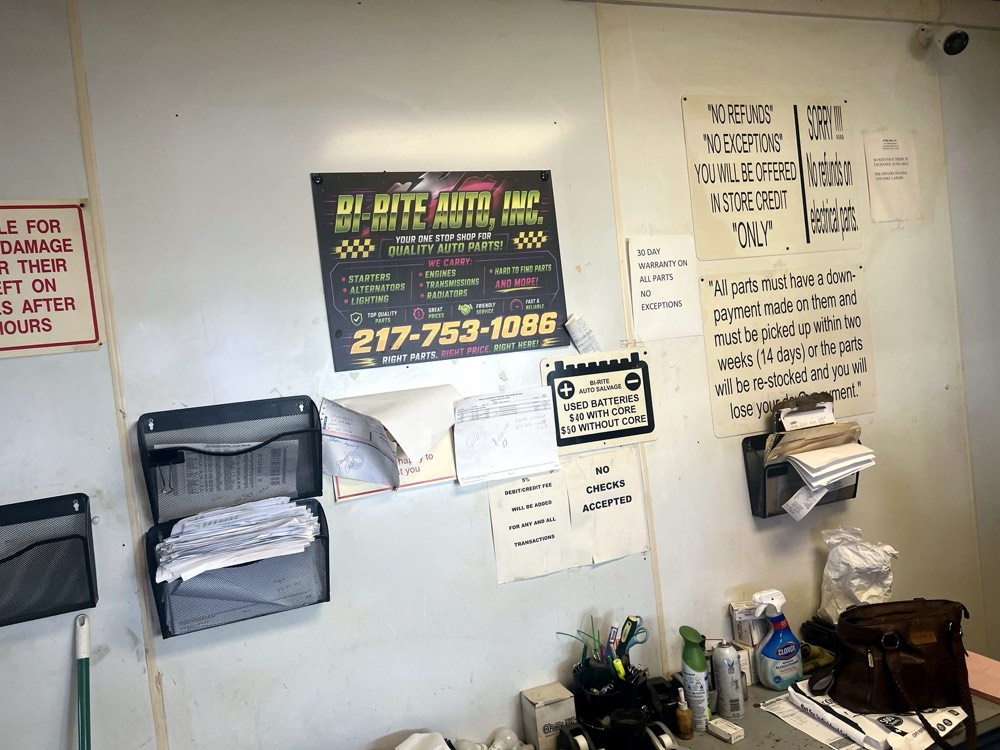 Signs printed and installed for a local auto parts shop