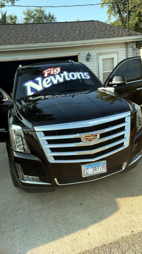 Custom window decal installed on a truck
