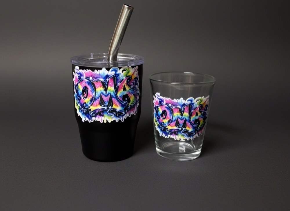 Custom printed tumbler and shot glass